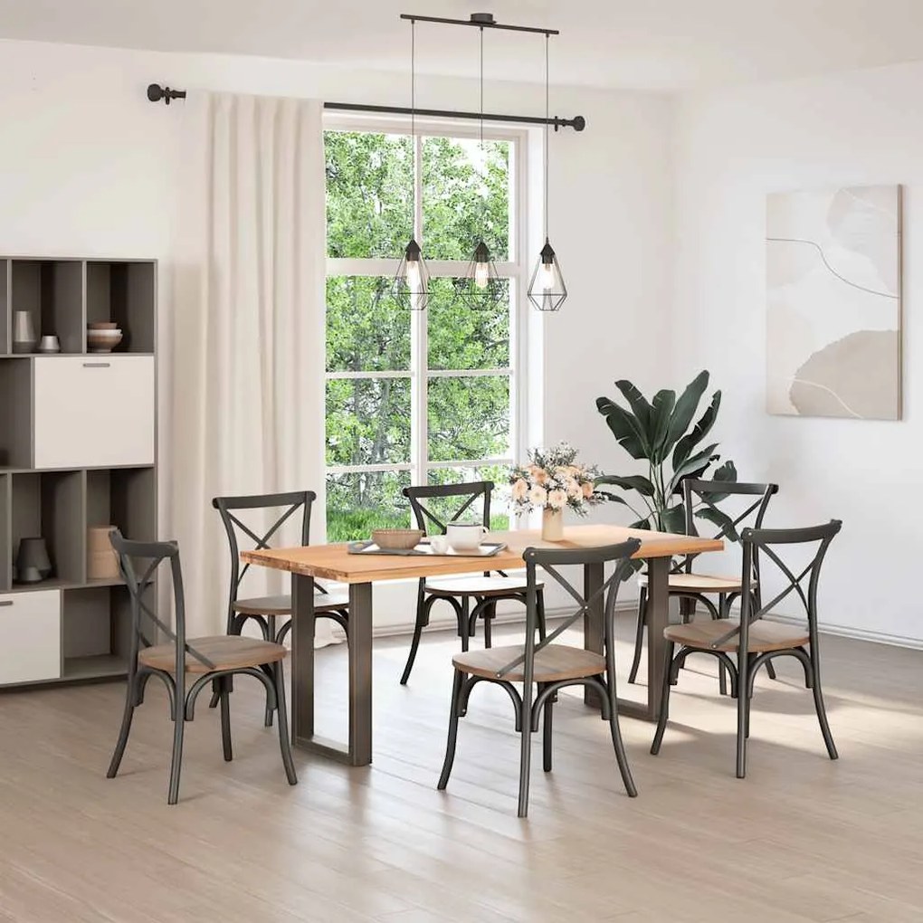 Pés para mesa de jantar em formato de U, 2 peças, aço natural, 50x(72-