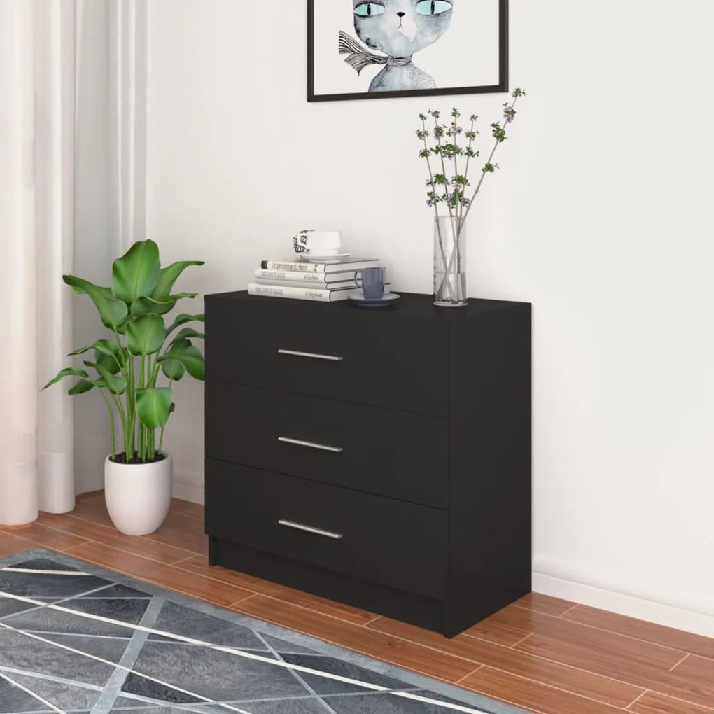 vidaXL Cómoda 71x35x68 cm contraplacado preto