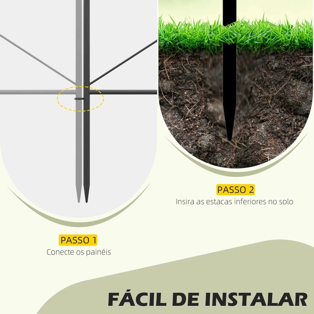 Cercas Decorativas para Jardim com 5 Painéis Cerca de Privacidade de Metal com Estacas 305x62 cm  Preto