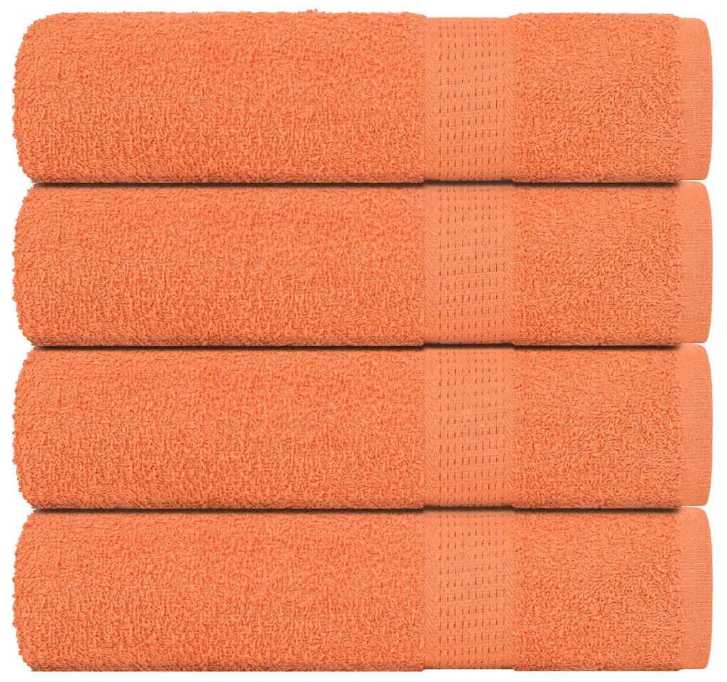 Toalhas de banho 4 pcs 100x150 cm 360 gsm 100% algodão laranja