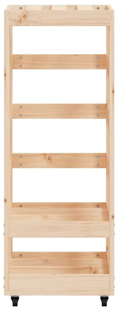 Suporte de Lenha c/ Rodas 40x49x110 cm - Pinho Maciço