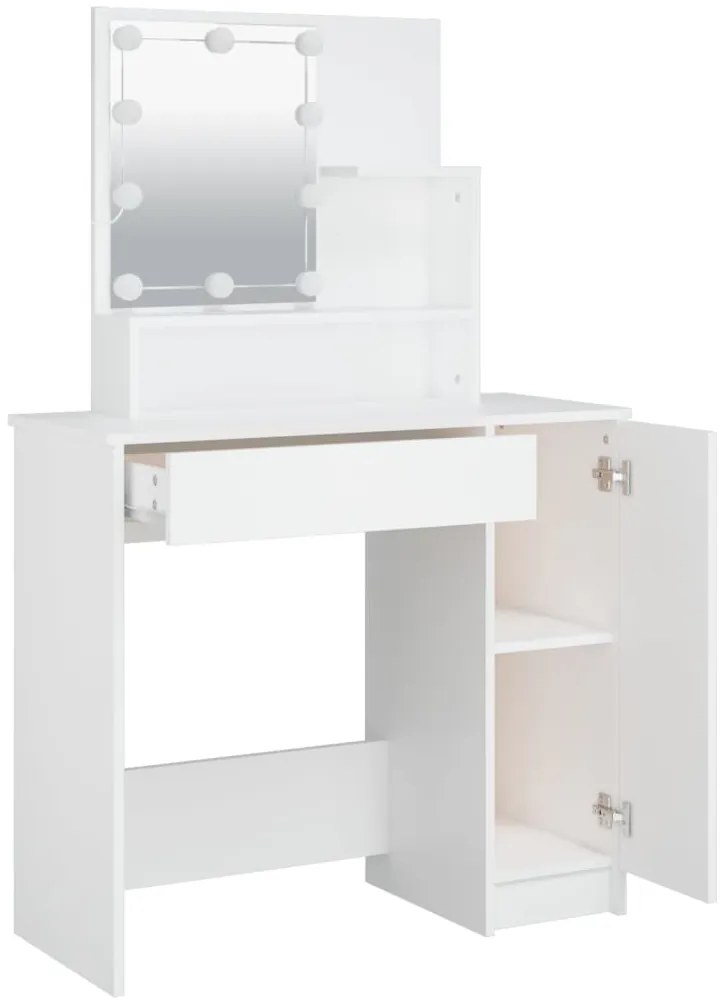 Toucador com LEDs 86,5x35x136 cm cor branco