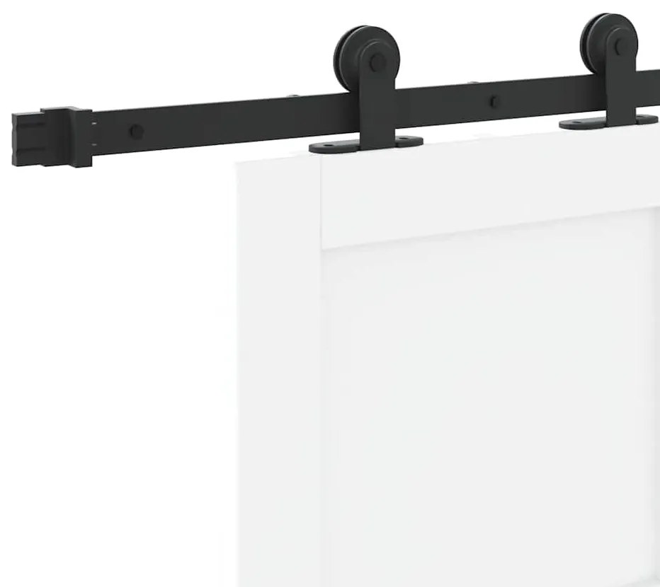 Porta Deslizante com Conjunto de Hardware 'ORKDAL'Branco Madeira Sólid