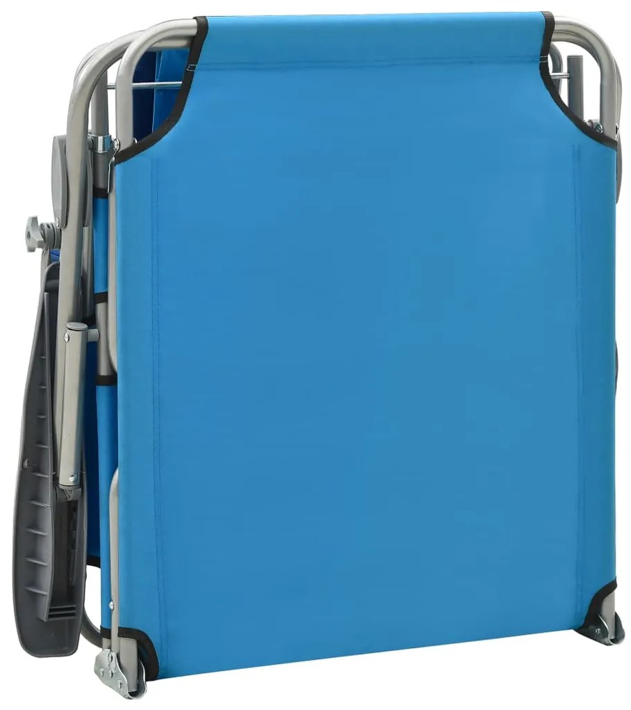 Espreguiçadeira com toldo aço azul