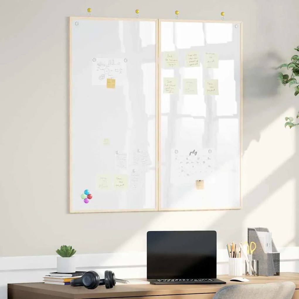 vidaXL Quadro de Avisos Manual Branco 80 x 80 x 1,4 cm