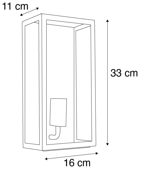 Candeeiro de parede exterior industrial verde escuro com vidro IP44 - Rotterdam