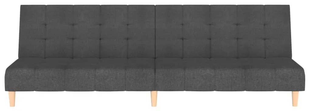 Sofá-cama de 2 lugares tecido cinzento-escuro