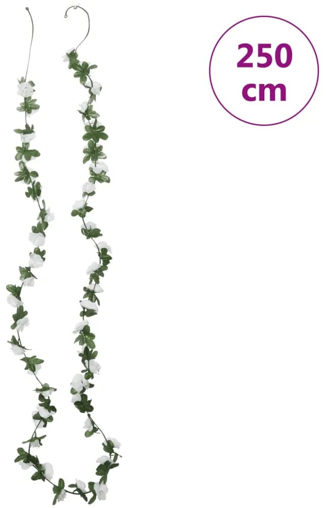 Grinaldas de flores de Natal 6 pcs 250 cm branco