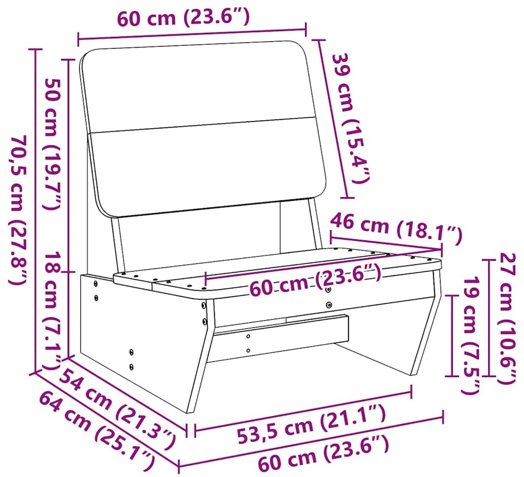 Cadeiras de jardim 2 pcs 60x64x70,5 cm pinho maciço branco