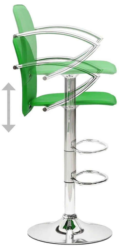 Bancos de bar 2 pcs couro artificial verde