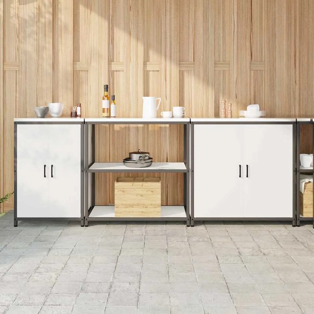 vidaXL Conjunto de Armazenamento para Cozinha 3 pcs Branco
