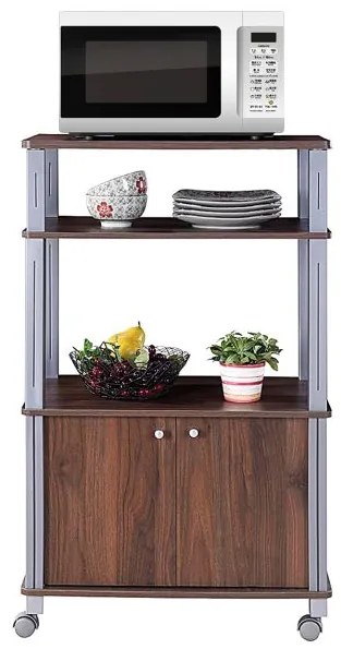 Estante para micro-ondas e Arrumação de cozinha 60 x 40 x 98 cm Castanho