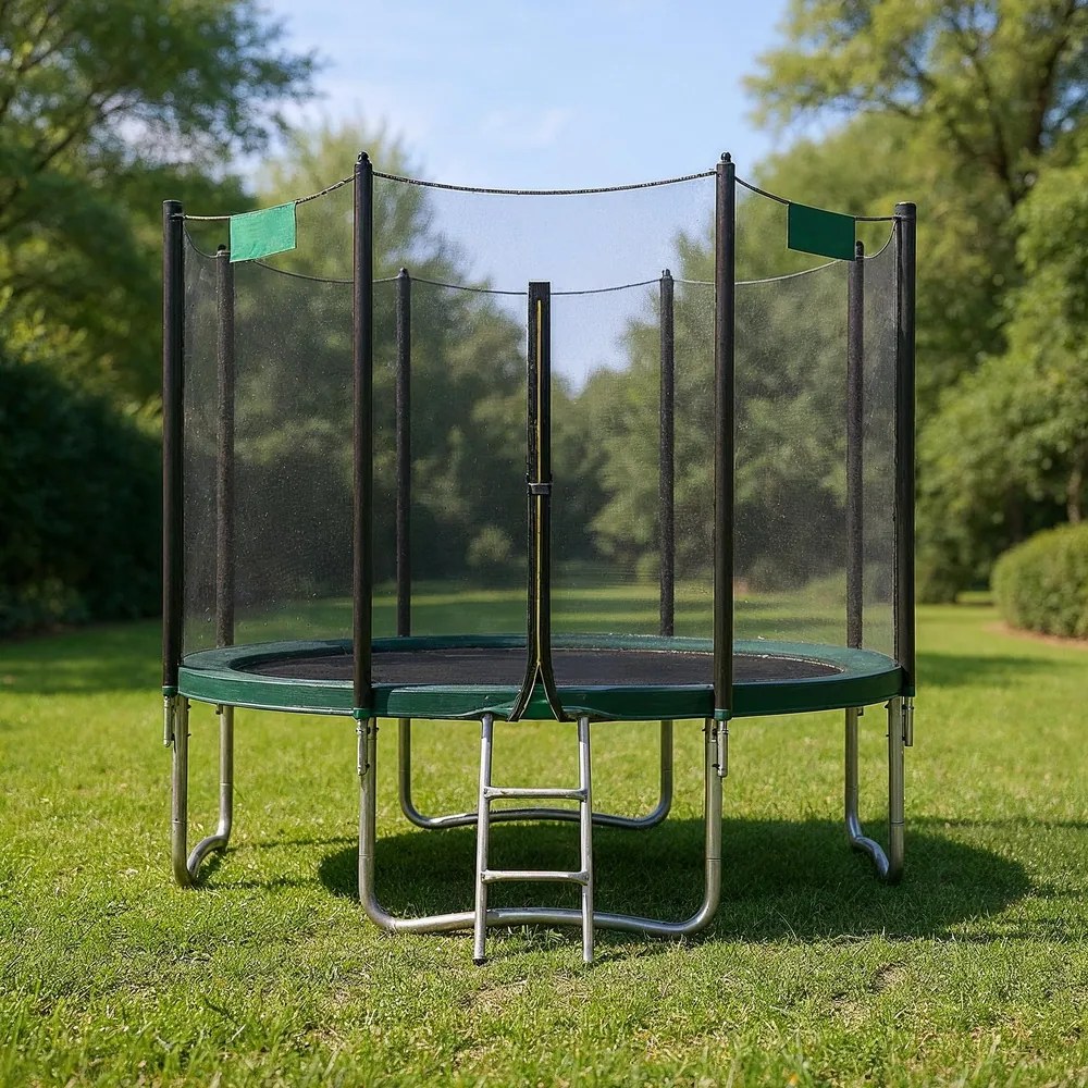 Trampolim para crianças 183 cm com rede de segurança Verde escuro
