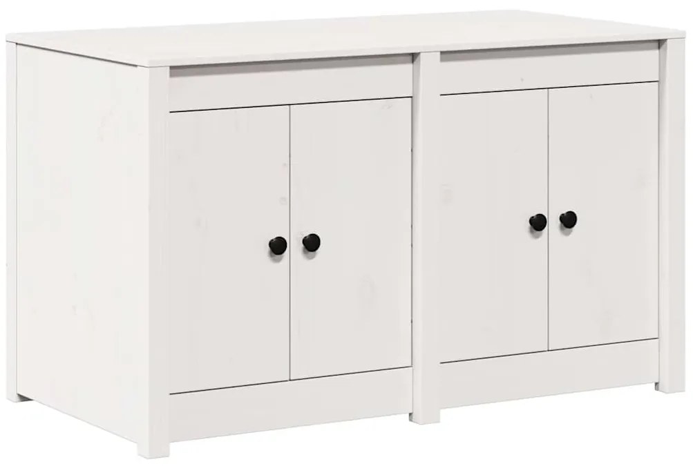 Armário de Cozinha Externo Branco 106x55x64 cm Madeira Sólida de Pinho
