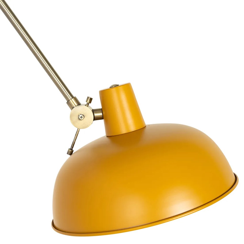 Candeeiro de parede retro amarelo com bronze - Milou Retro