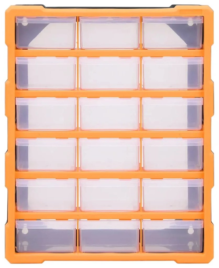 Caixa organizadora com 18 gavetas médias 38x16x47 cm