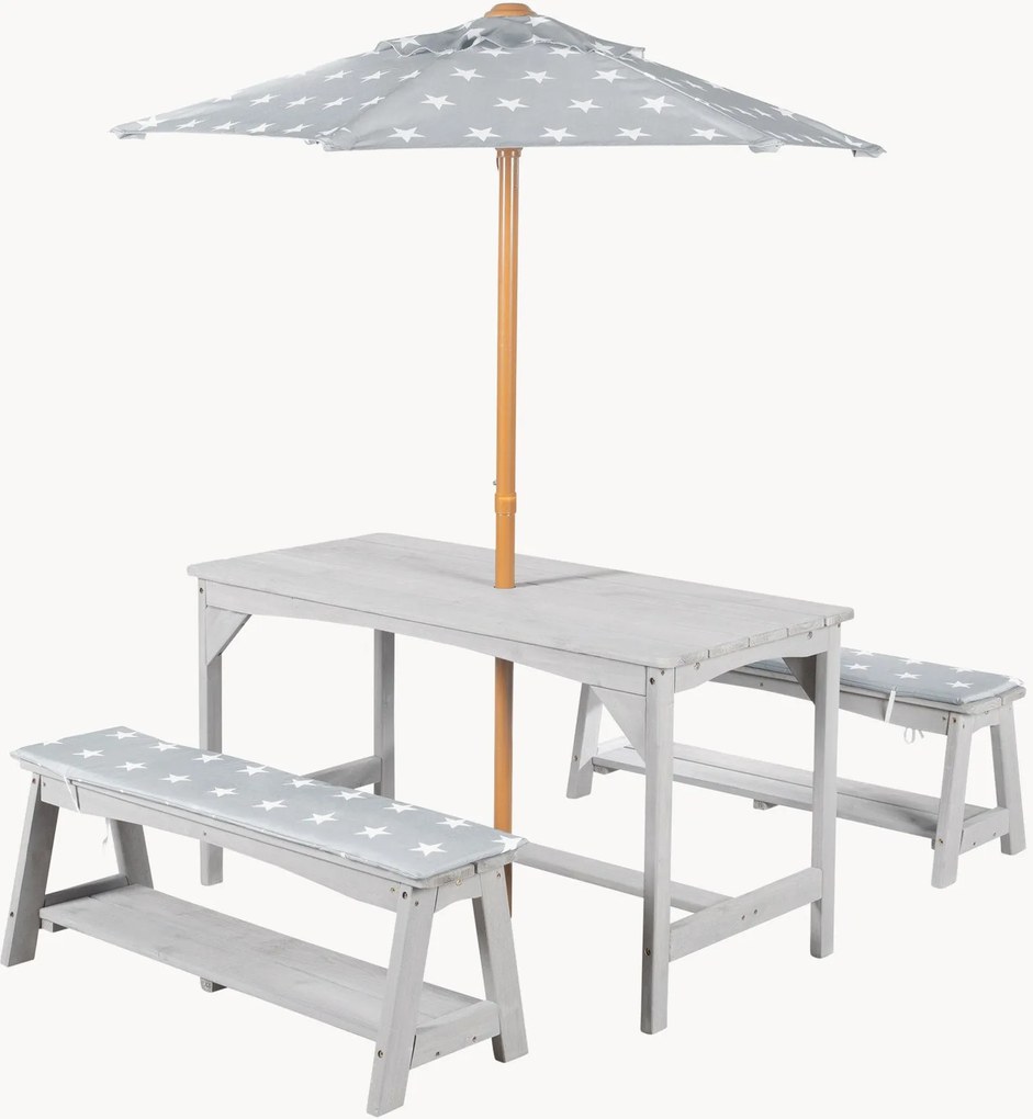 Conjunto de assentos estofados para crianças com guarda-sol Outdoor+, conjunto de 4