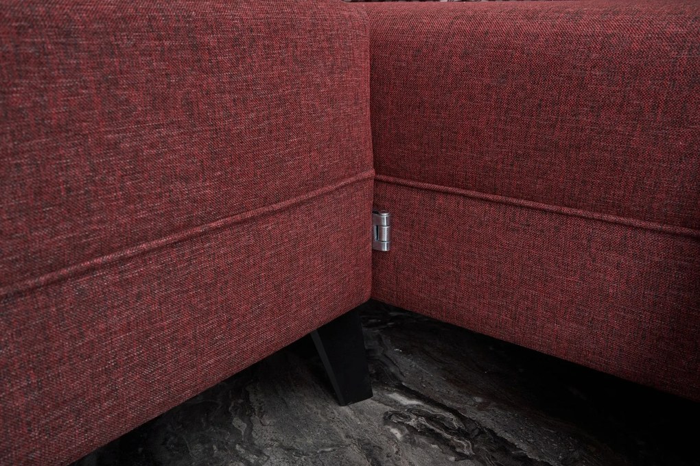 Sofá-Cama de Canto Belen – Vermelho Claret – 300x78x202 cm