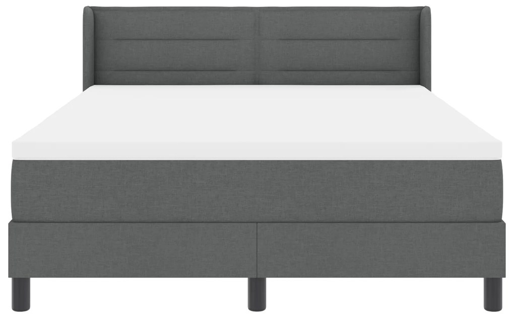 Cama Box com Colchão Cinza Escuro 140x200 cm Tecido