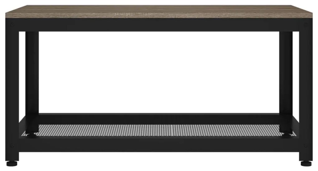 Mesa de centro 90x45x45 cm MDF e ferro cinzento e preto