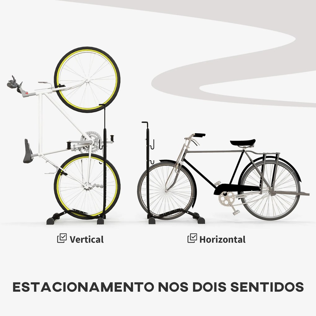 SPORTNOW Suporte para bicicletas de piso, estacionamento vertical e ho