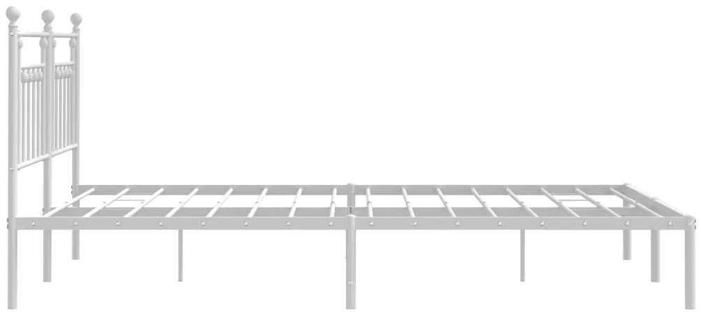 Estrutura de cama com cabeceira 160x200 cm metal branco
