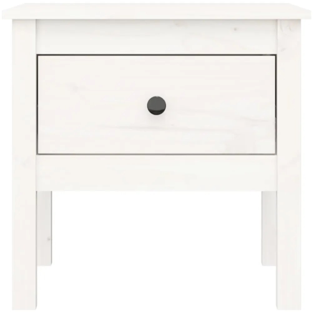 Mesas de apoio 2 pcs 50x50x49 cm madeira de pinho maciça Branco
