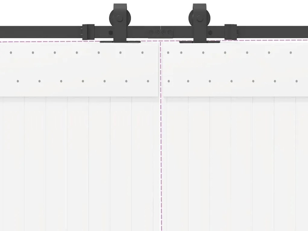 Kit de ferragens para porta deslizante 427 cm aço preto