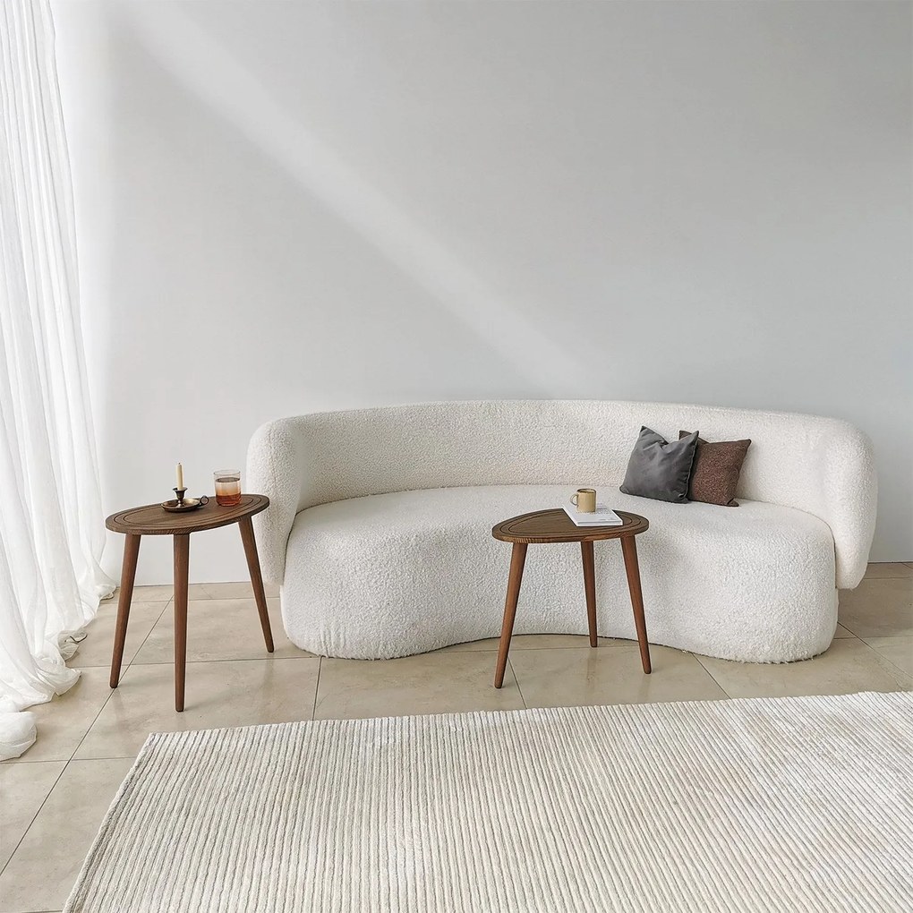 Conjunto de Mesas de Apoio Sweet - Cor Nogueira - 50cm x 48cm x 33cm e