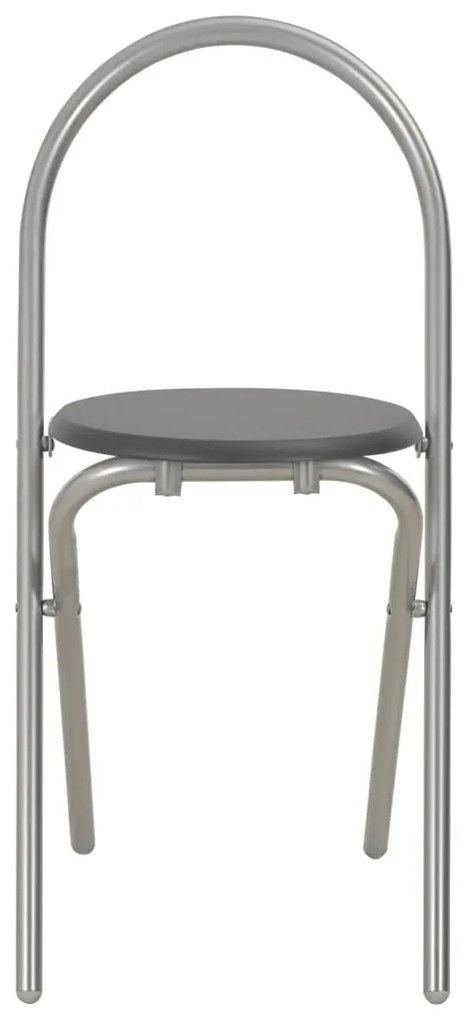 3 pcs conjunto jantar dobrável com prateleira MDF e aço preto