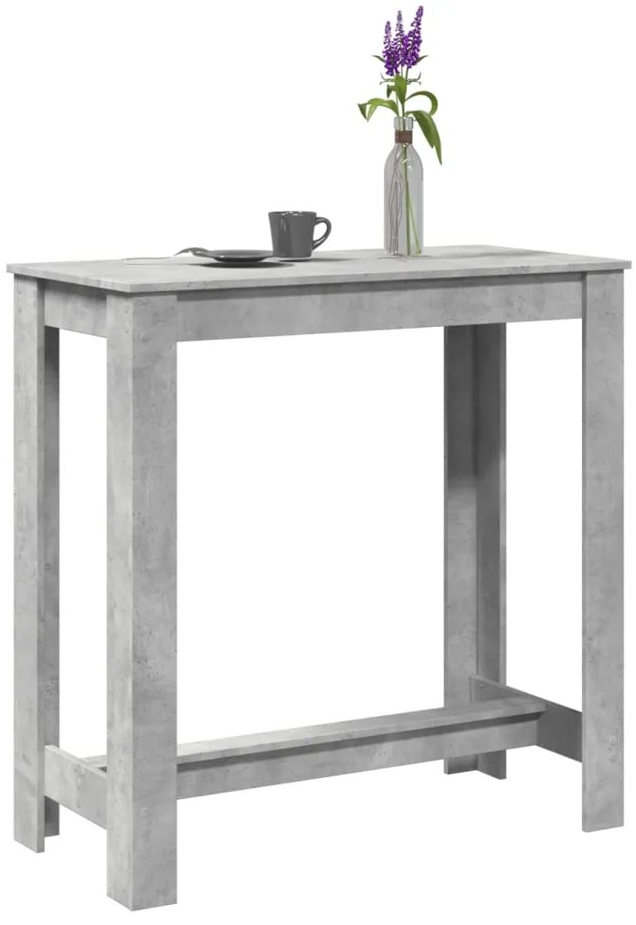 Mesa de bar 102x50x103,5 cm derivados madeira cinzento cimento