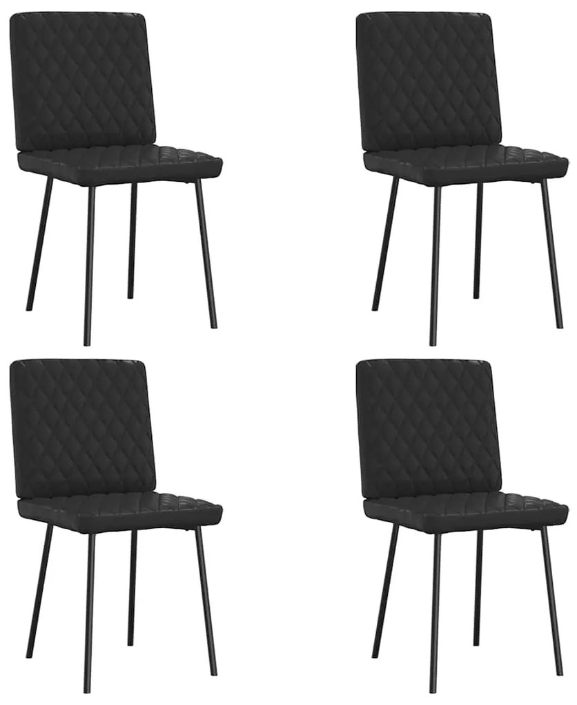 Cadeiras de jantar 4 pcs couro artificial preto