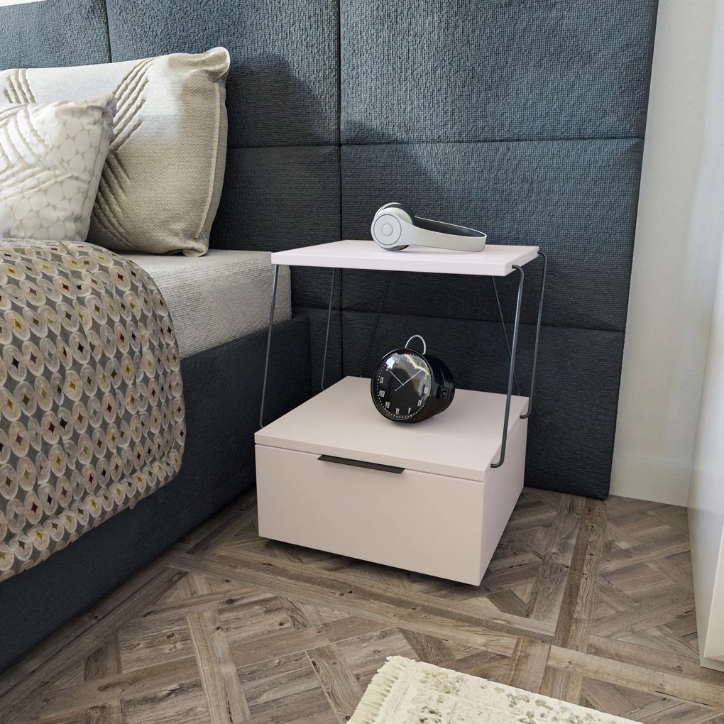 Mesa de Cabeceira Tekoba – Branco – 42x52x41 cm