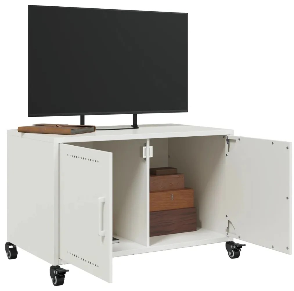 Móvel de TV 68x39x43,5 cm aço branco