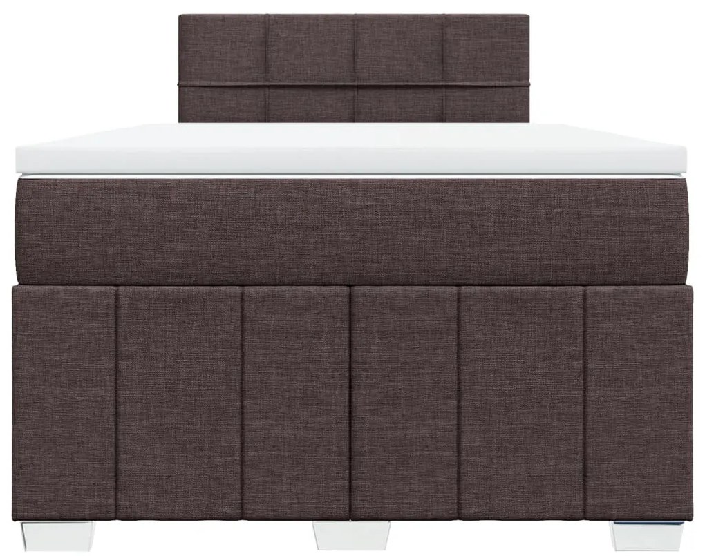 Cama com molas/colchão 120x200 cm tecido castanho-escuro