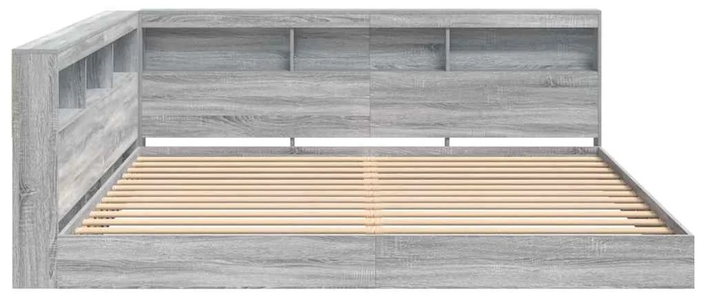 Cama estante Cinza Sonoma 180x200 cm Madeira engenheirada