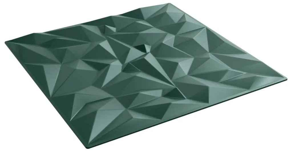 Painéis de parede 12 pcs 50x50 cm 3 m² XPS ametista verde