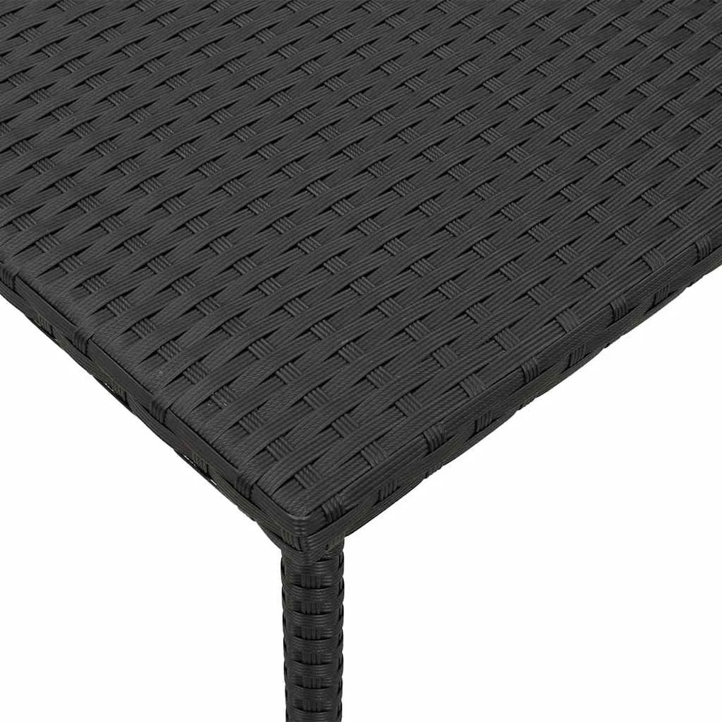 Mesa de centro de jardim retangular 80x40x37 cm vime PE preto