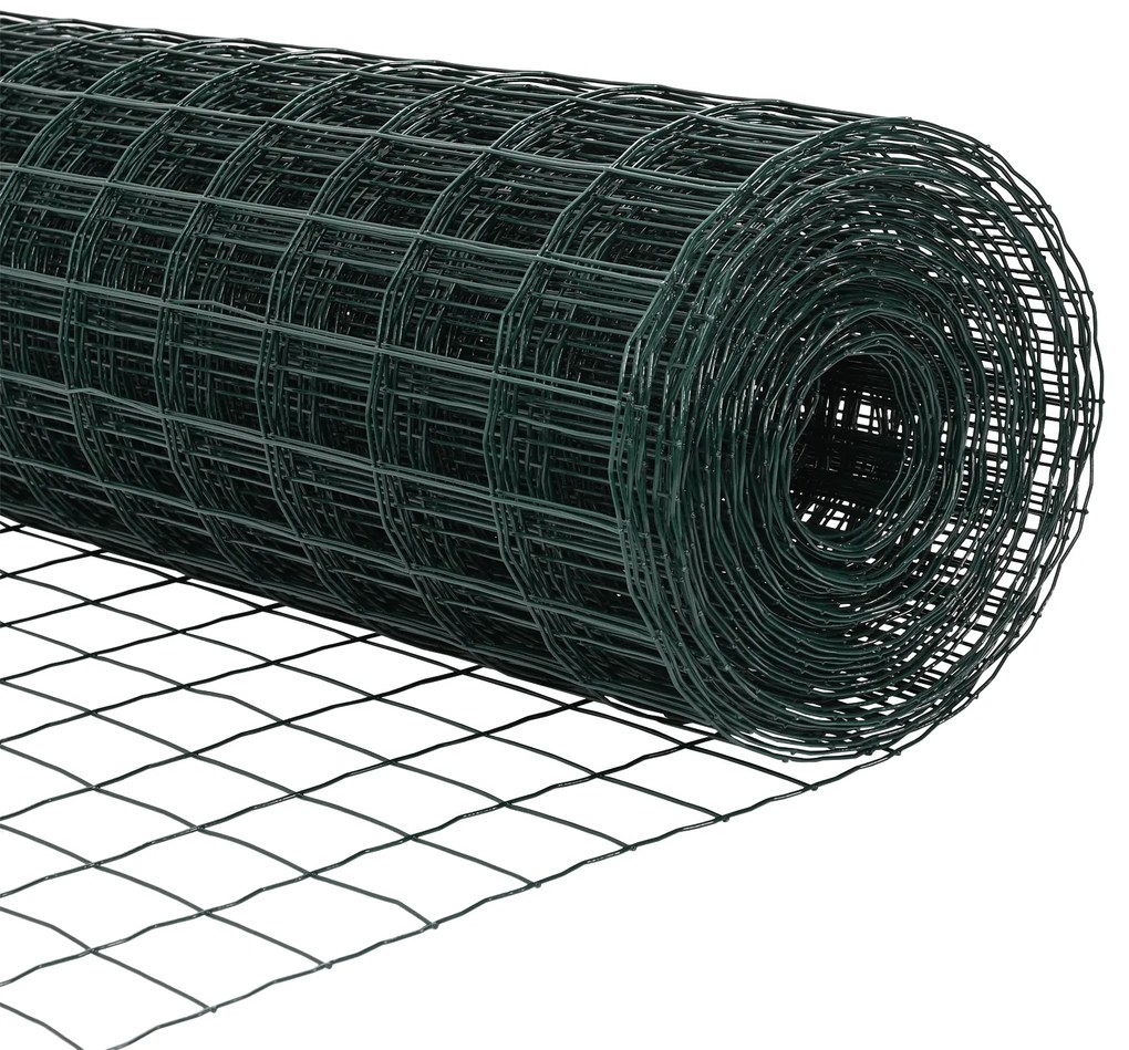 Cerca Euro com 5 Postes U Verde 1x10 m em Aço