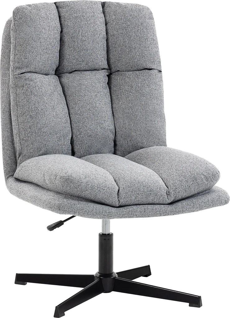 Poltrona de Sala Poltrona Giratória 360° Poltrona Relax com Altura Ajustável Assento Largo 63x75x92-102 cm Cinza Claro