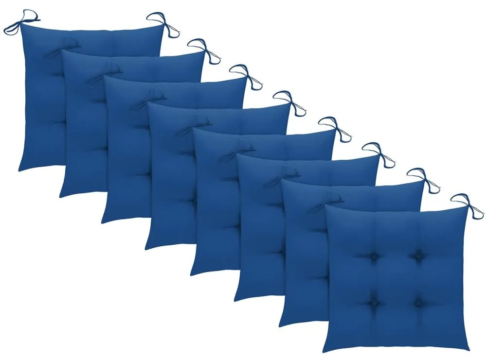 Cadeiras de jardim empiháveis c/ almofadões 8 pcs teca maciça