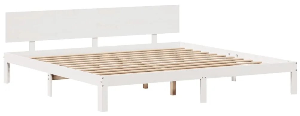 Estrutura de cama c/ gavetas 180x200 cm pinho maciça branco