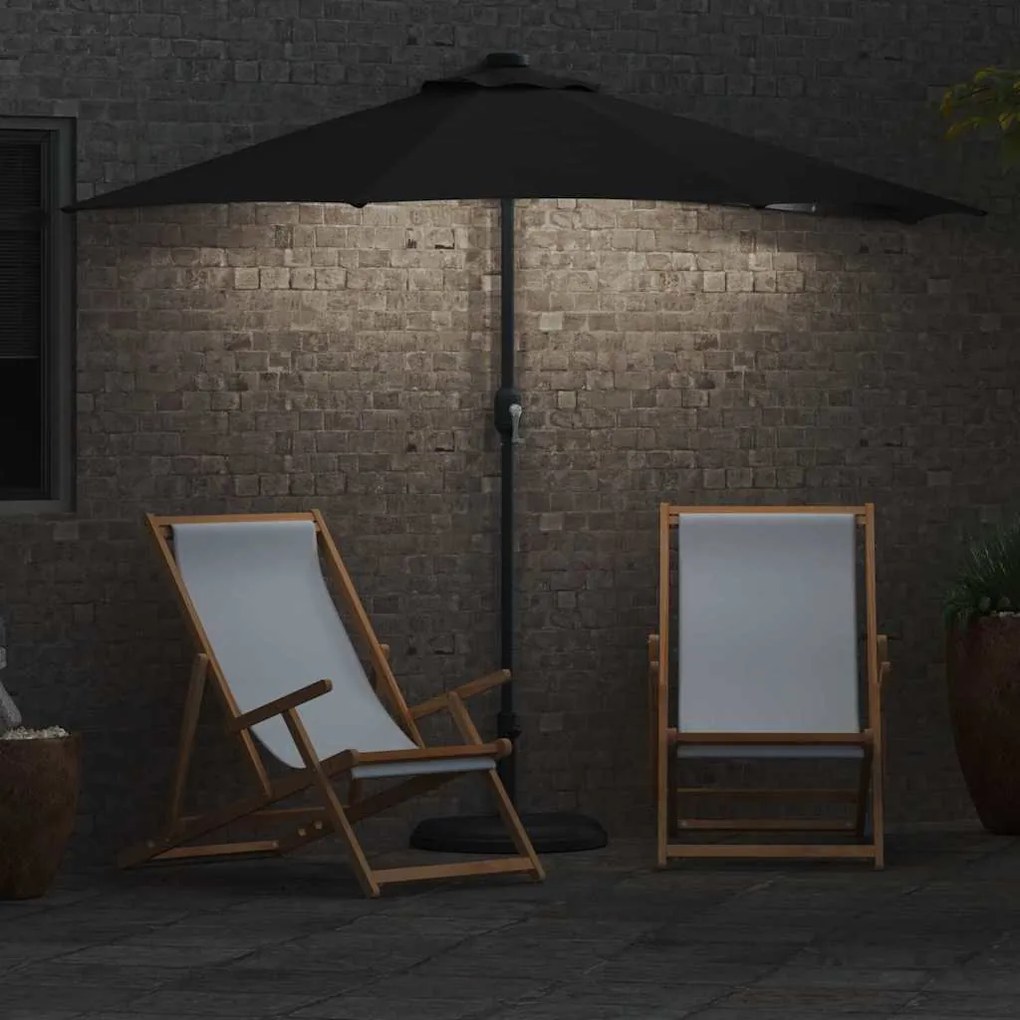 Guarda-sol de Jardim Preto 294 x 150 x 224 cm tecido