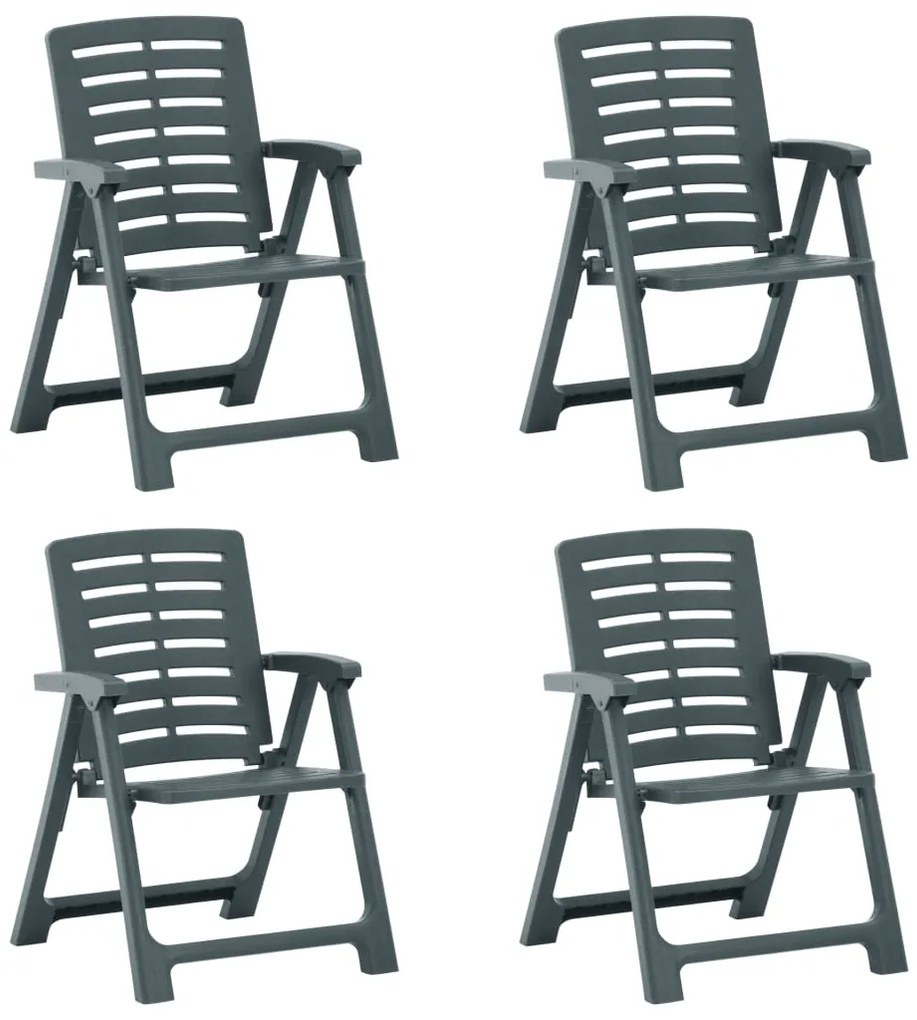 315840 vidaXL Cadeiras de jardim 4 pcs plástico verde