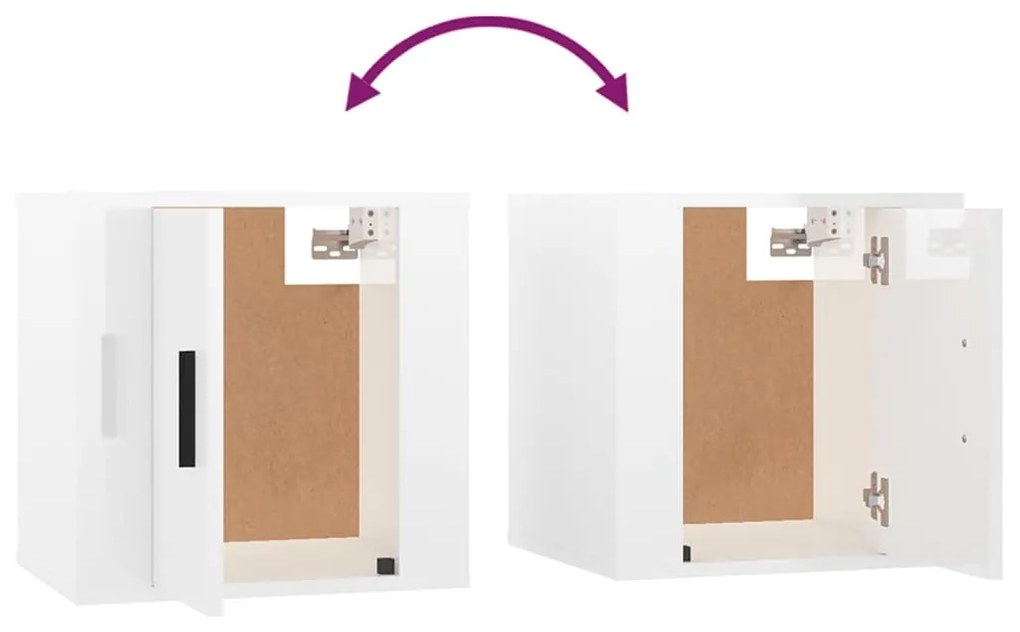 Móveis de TV para parede 2 pcs 40x34,5x40 cm branco brilhante