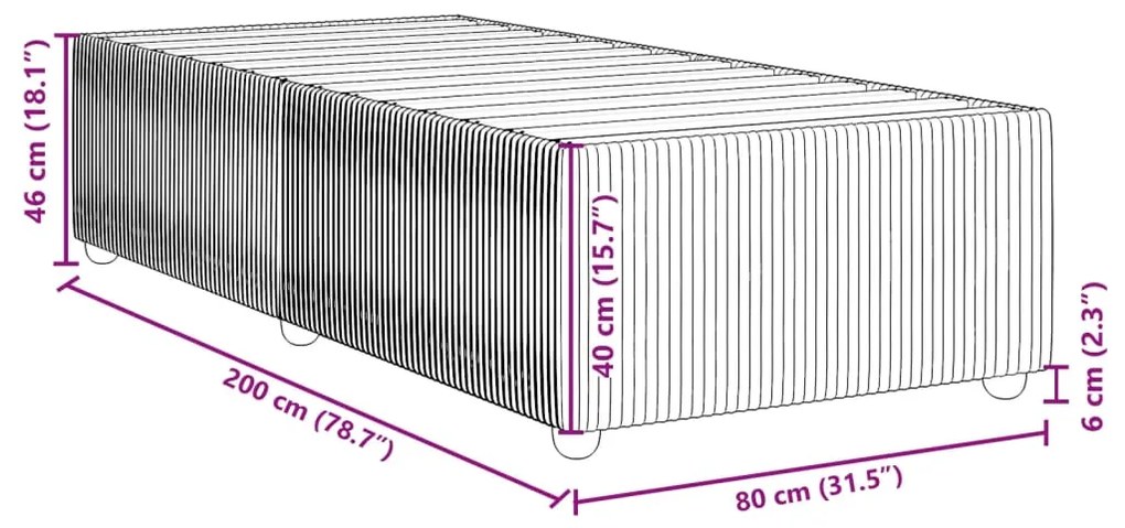 Estrutura de cama sem colchão 80x200 cm veludo cinzento-escuro