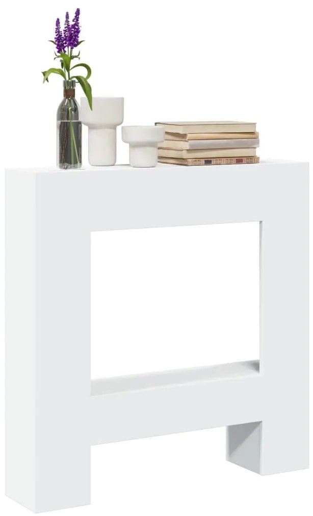 vidaXL Cornija de lareira 81x18x82 cm derivados de madeira branco