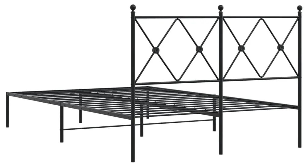 Estrutura de cama com cabeceira 120x200 cm metal preto
