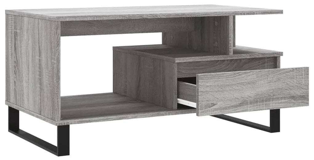 Mesa de centro 90x49x45 cm derivados de madeira cinzento sonoma