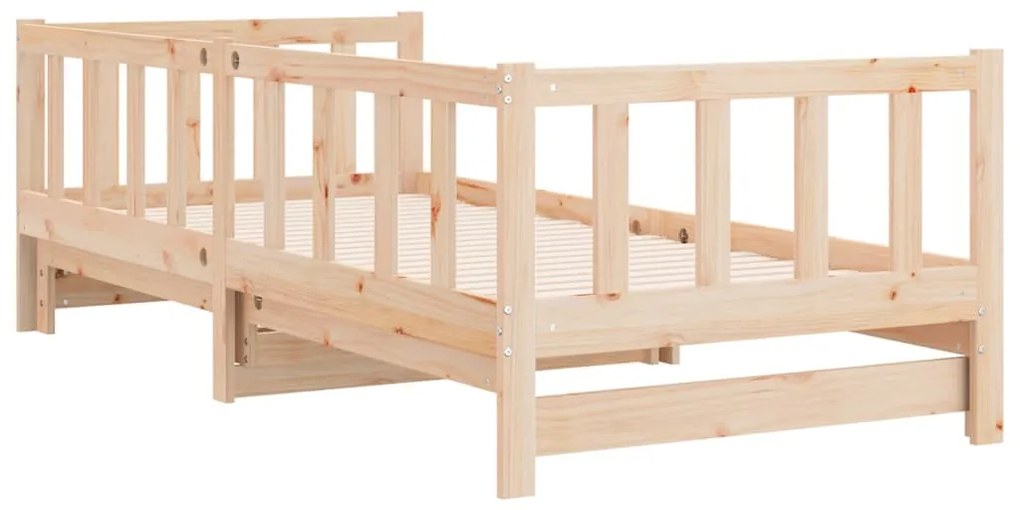 Sofá-cama de puxar 2x(80x200) cm madeira de pinho maciça